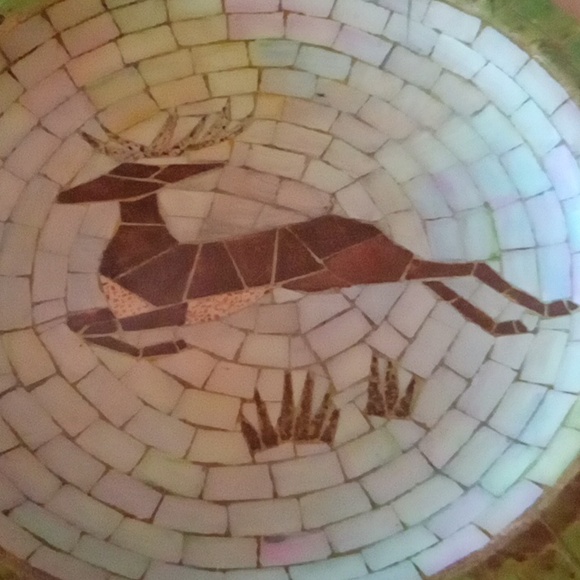 Waverly mid century modern melamine leaping deer platter,13 in. Platter - Picture 2 of 6